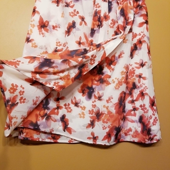 Nic & Zoe | Floral Silk Blend A-Line Knee Length Faux Wrap Skirt (Size 14) - Picture 6 of 9